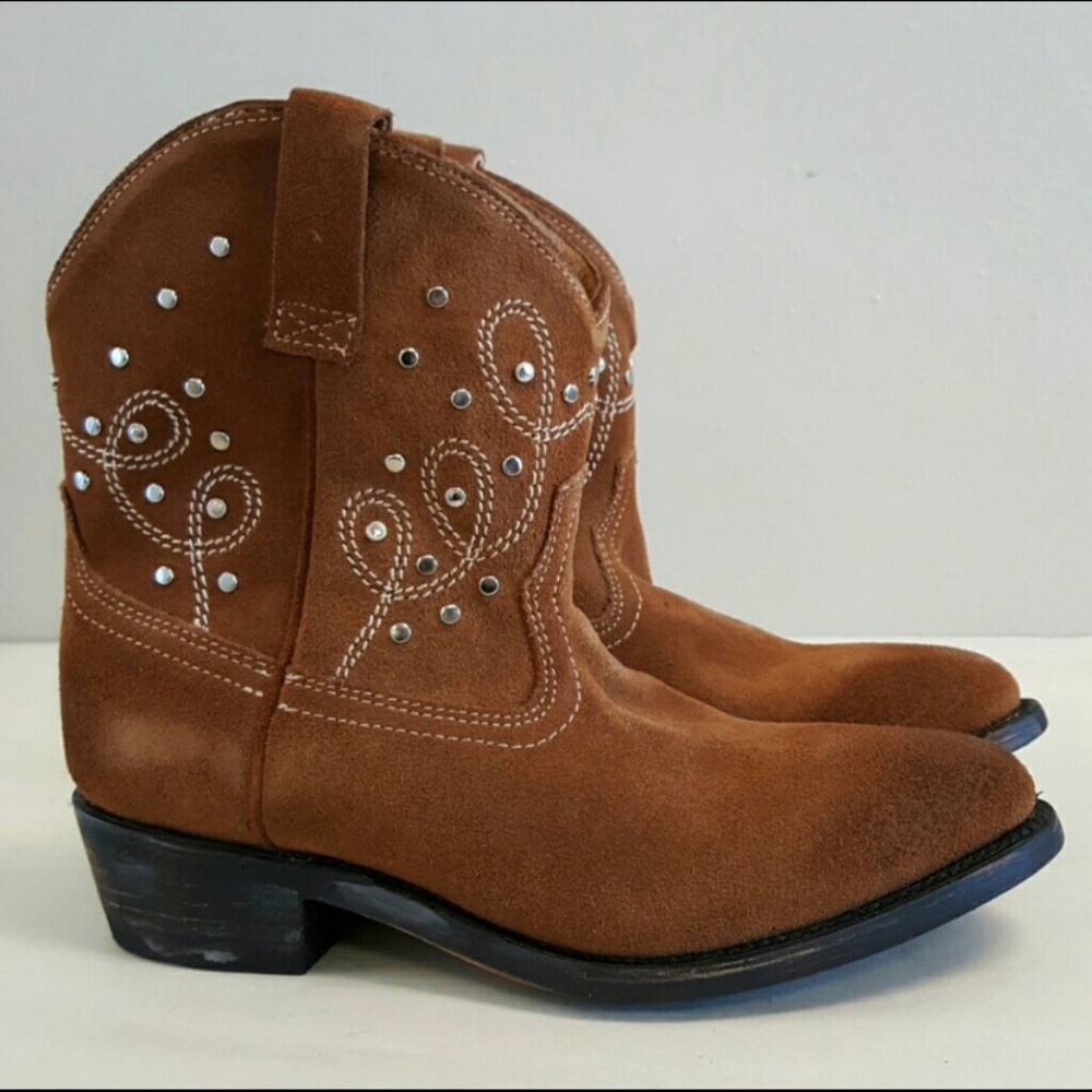 NEW Miz Mooz Cowboy Boots Tan Suede Size 6.5 NWOT
